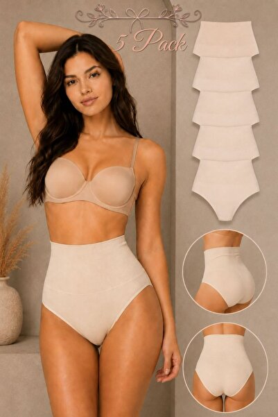 FİT WOMEN Women's Gathering High Waist Flexible 5-Piece Panties