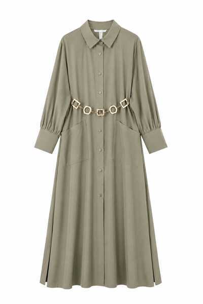 HANIQA Modern Pocketed Shirt Dress