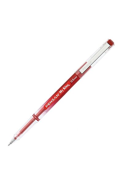 Pensan My King Jel Metal Klips İğne Uçlu Roller Kalem 0.5 mm Kırmızı 3 Adet