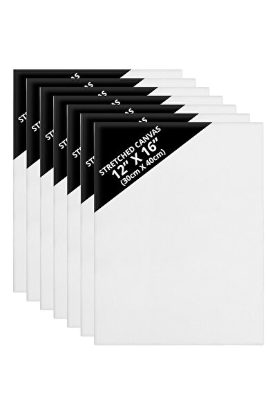 KURTZY Set de 7 pânze pentru pictură, 30x40 cm, din bumbac, grosime 3 mm, pen...