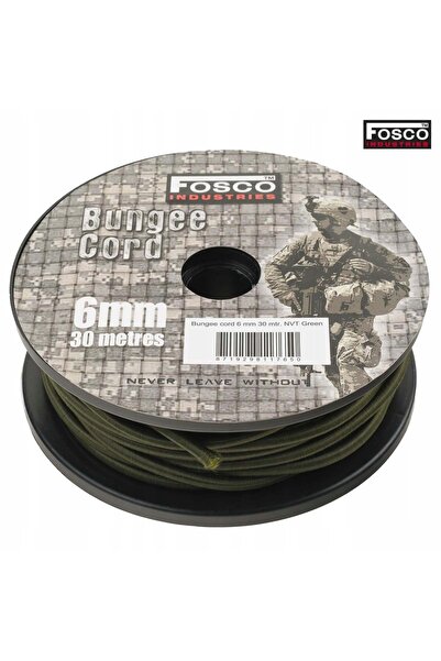 NO BRAND Corda elastică de cauciuc Expander FOSCO BUNGEE CORD ROLKA 6mm 30m Oliv