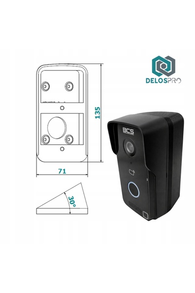 NO BRAND Adaptor pentru montare în unghi, pentru videointerfon BCS-PAN1320B-S...