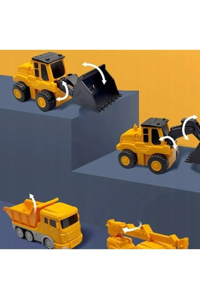 bedee Set de vehicule de construcții magnetice 8 în 1, Robot, 35 de piese de ...