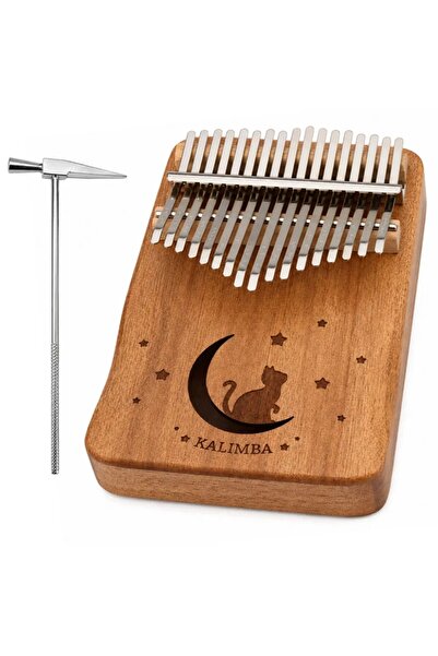 LEAN KALIMBA CU 17 CLAVELE, INSTRUMENT MUZICAL DIN LEMN + ACCESORII