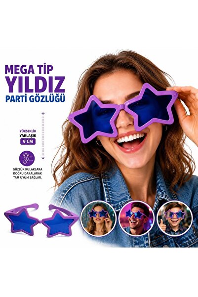 pınaxar Mega Tip Star Party Glasses Purple Color