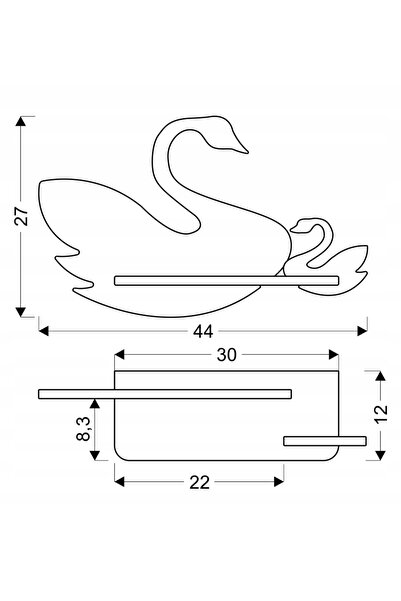 NO BRAND Lampă de perete SWAN 5W LED IQ KIDS, roz+alb