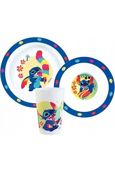 arditex Set de masă pentru copii, 3 piese. Cana, farfurie, bol Lilo & Stitch