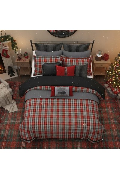 NO BRAND SET DE AȘTERNUTURI 160x200 + 2 FEȚE DE PERNĂ 70x80 BUMBAC SATINAT - ...