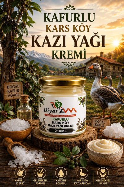 Diyet AVM KAFURUNLU (KAFURLU) KARS KÖY KAZI YAĞI KREMİ GELENEKSEL FORMÜL 210 ...