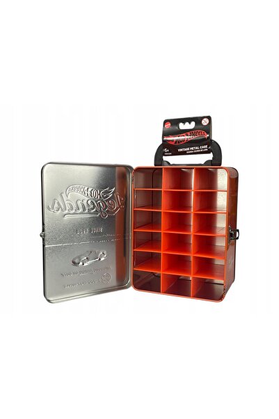 HOT WHEELS CASĂ METALICĂ PENTRU 18 MAȘINI PORTOCALIE HWCC22O NOUĂ