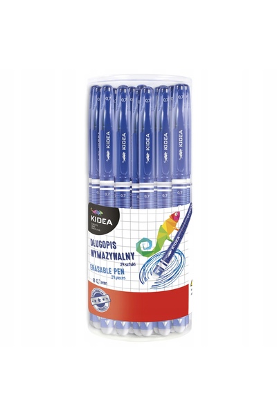 Kidea Pix ștersabil albastru cu radieră Kidea, 0.7mm, x 24 bucăți