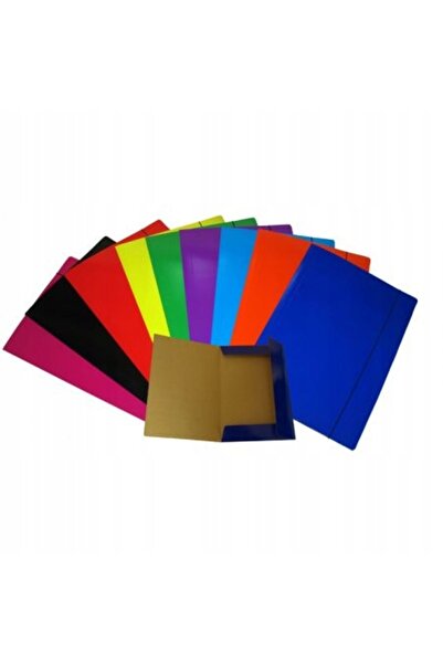 NO BRAND Dosar cu elastic A4 galben lăcuit pentru documente, carton stratific...