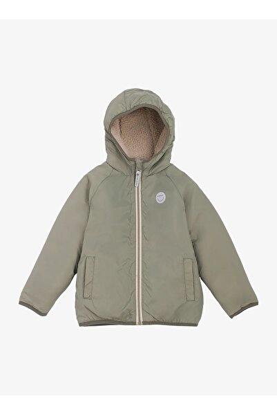 Viking Geacă pentru copii reversibilă din pluș - verde măsliniu 92 cm