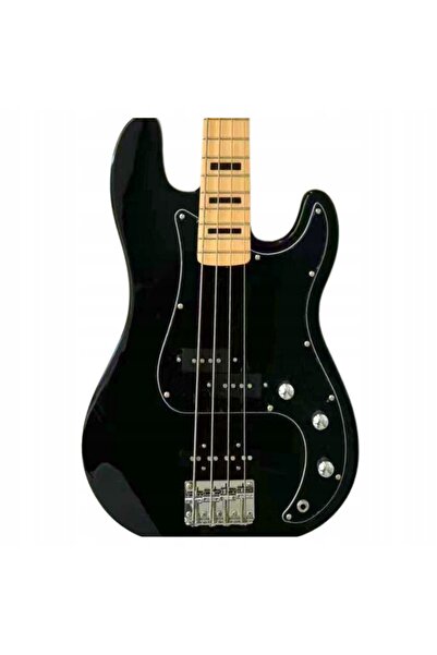 NO BRAND Chitară bas jazz de precizie P-J neagră de 46 de inci 4/4 + accesorii