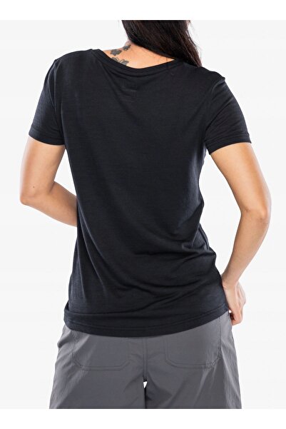 NO BRAND Tricou merino de damă Super. Tricou de alergare - negru intens/negru...