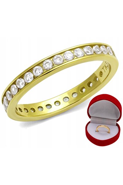 NO BRAND Verighetă din aur cu zirconii, inel cu zirconii, model CRYSTAL LOVE,...