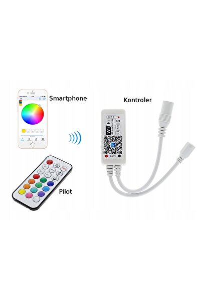 NO BRAND Kit bandă LED 2m 5050 RGB Telecomandă WiFi Android iOS