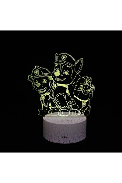 NO BRAND ECHIPA DE PATRULARE PSI LAMPĂ DE NOAPTE LED 3D USB 16 CULORI + TELEC...