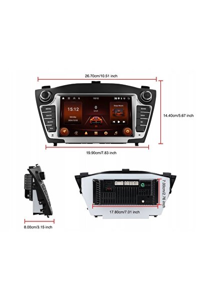 NO BRAND Radio pentru Hyundai Tucson IX35 2009-2015 CarPlay Android 15 GPS Wi...