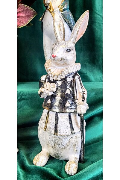 NO BRAND FIGURINĂ DE IEPURE CU BASTON PIERROT, 27 CM