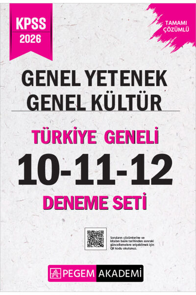 Pegem Akademi Yayıncılık Pegem 2026 KPSS Genel Yetenek Genel Kültür Türkiye G...