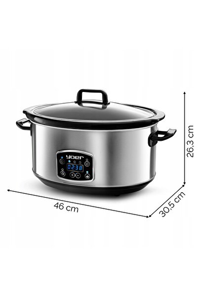 NO BRAND Oală ceramică pentru slow cooker Slow Cooker Yoer INOX LCD 320W 6,5L...