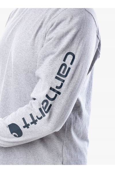 Carhartt Tricou cu mânecă lungă și logo - gri melanj S