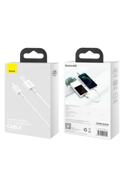NO BRAND Cablu USB Baseus Superior - Lightning 2,4A 0,25 m Alb (CALYS-02)