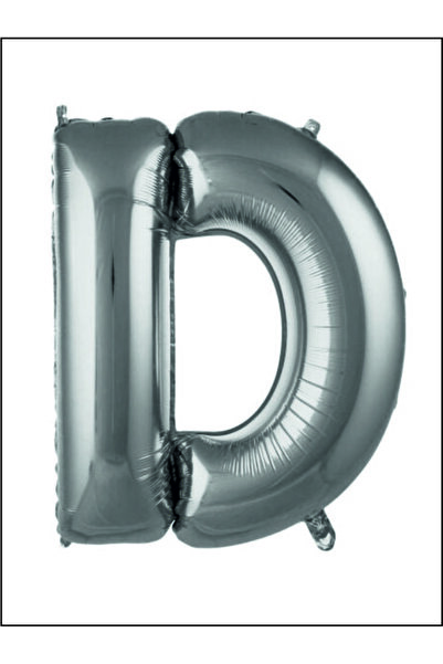 D- HARF 40 İNC GÜMÜŞ RENK BALON 100 CM