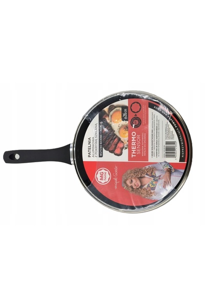 NO BRAND Tigaie tradițională cu capac MG Home Thermo sensor 26 cm antiaderentă