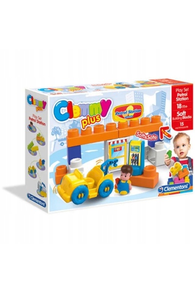 CLEMENTONI Cuburi de cauciuc STAȚIE DE BENZINĂ CLEMMY PLUS 14877
