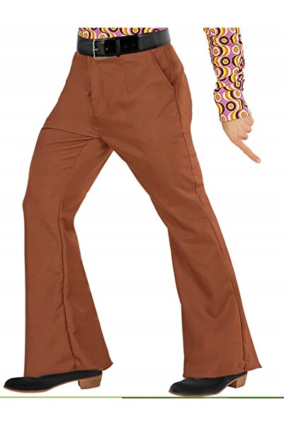 Widmann Pantaloni bărbați maro, evazați, stil disco, retro anii '70 '80, L/XL...
