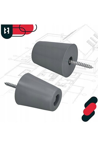 NO BRAND Set de 2 opritoare de ușă din cauciuc, 82 mm, gri