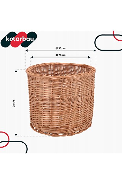 NO BRAND Ghiveci natural împletit din răchită, coș împletit pentru flori/plan...