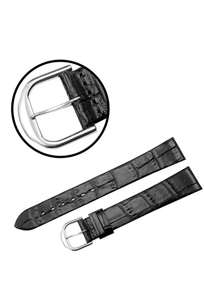 NO BRAND Curea REDA 19mm XL, din piele de crocodil Atlantic, neagră, lipită, ...
