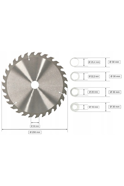 NO BRAND Lamă de ferăstrău circular pentru lemn de 250 mm, pentru prelucrarea...