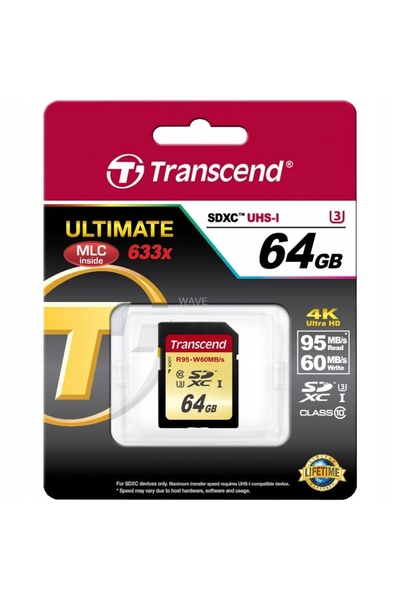 Transcend Card SDXC 64GB Clasa 10 UHS-I U3 Ultimate