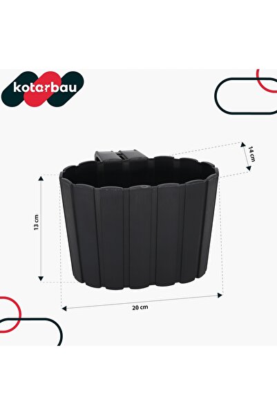 NO BRAND Ghiveci de balcon pentru balustradă, de agățat, antracit, 20 cm, set...