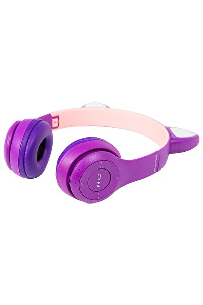 Blow Căști wireless Bluetooth 5.0 cu urechi mov LED pentru copii