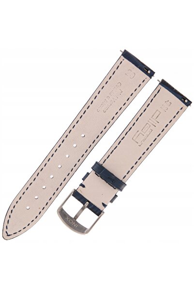 NO BRAND DILOY 424 - ALBASTRU MARIN - 20mm - Curea de ceas din piele