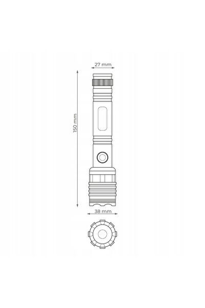 NO BRAND Lanterna LED din aluminiu, reîncărcabilă, 250 lm