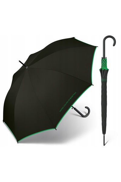NO BRAND Umbrelă de soare lungă automată Benetton Long AC - neagră
