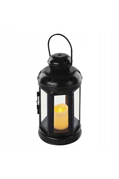 NO BRAND Decorațiuni felinar LED rotund negru 18,5 cm 1x CR2032 vintage IP20 ...