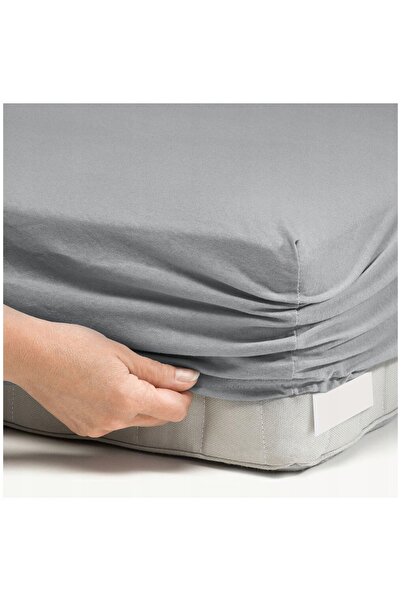 NO BRAND Cearșaf din jersey cu elastic 140x200, gri 060, gros 150 g/m², KARO