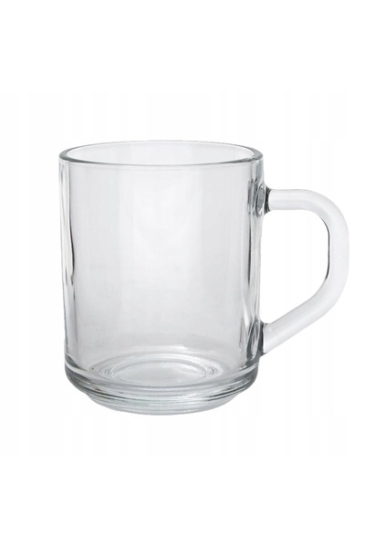 NO BRAND Set de 12 căni de sticlă cu mâner, 250 ml, pentru cafea și ceai.