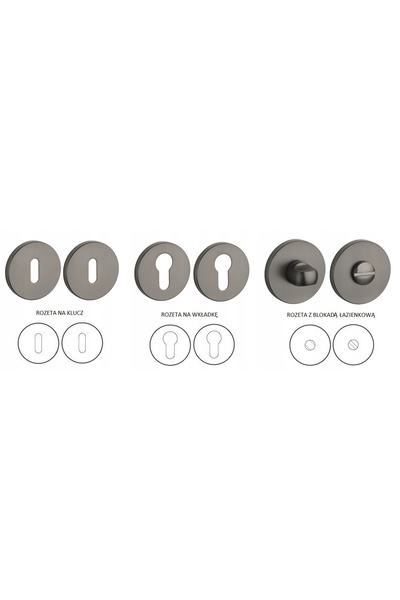 NO BRAND ENGER Rozeta STILE R SLIM 7MM MSB - titan WC 4x4 rotund