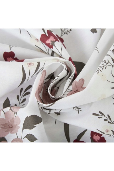 NO BRAND Set lenjerie de pat 140x200 satin 100% bumbac cu imprimeu flori roz