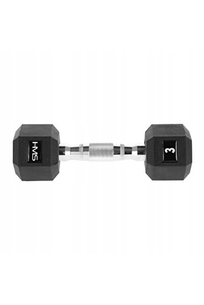 HMS Ganteră cauciucată pentru antrenament de forță HEX PRO 3 kg