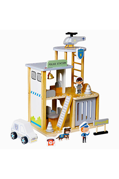 NO BRAND Stație de poliție din lemn Set stație de poliție Vehicule Figurine E...