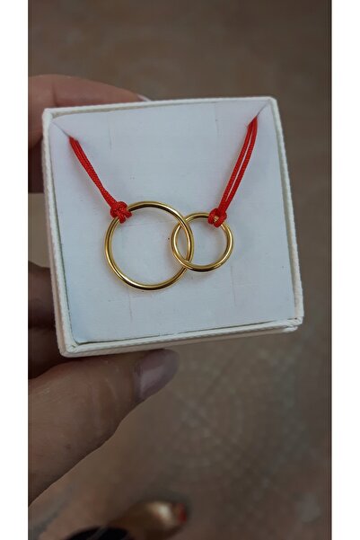 NO BRAND Brățară din aur cu design de șnur, cu două inele, 925
